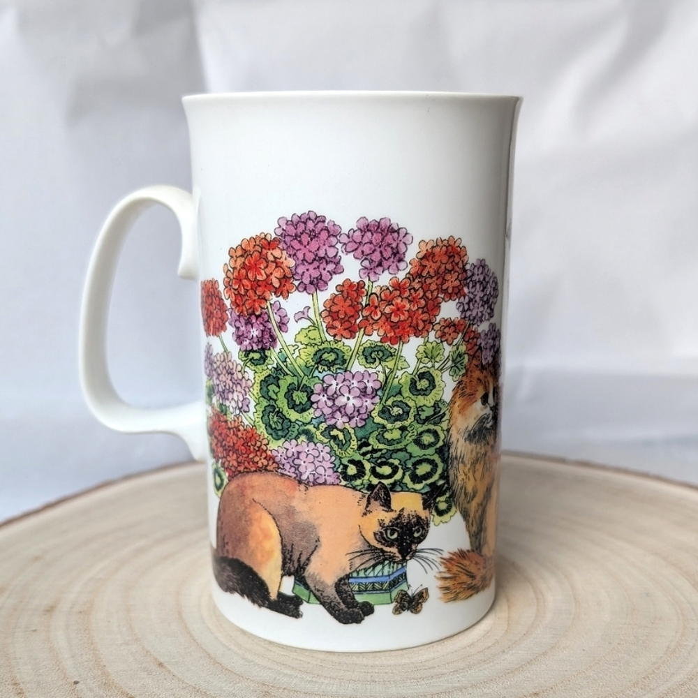 Sophisticats Bone China Cat floral teacup mug by Dunoon Siamese Burmese